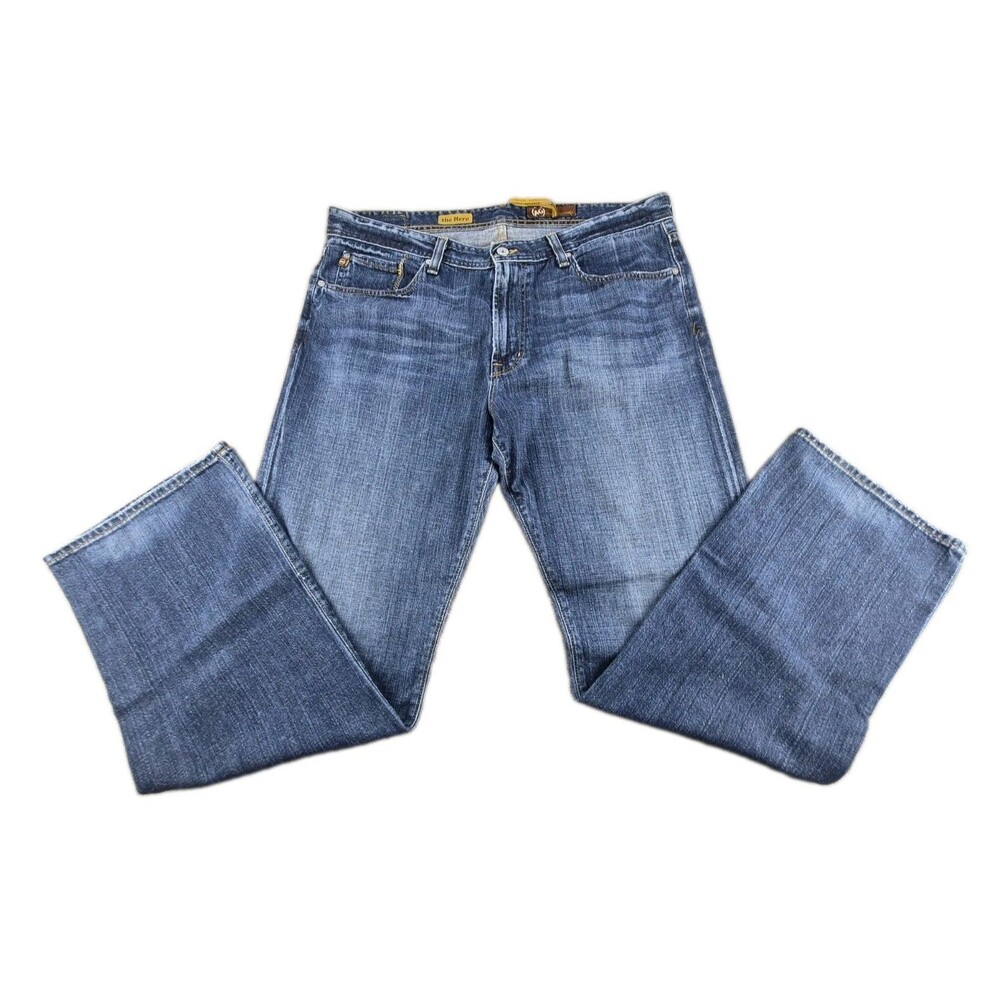 AG Adriano Goldschmied The Hero Jeans Men Sz 38x32 (40"Wx34"L) Blue Denim Washed